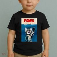 Paws Funny Cat Parody Cat Lover Gift Kitten Shark Mouse Meow Toddler T-Shirt thumb 2