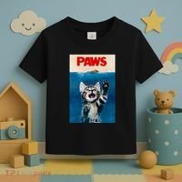 Paws Funny Cat Parody Cat Lover Gift Kitten Shark Mouse Meow Toddler T-Shirt thumb 3