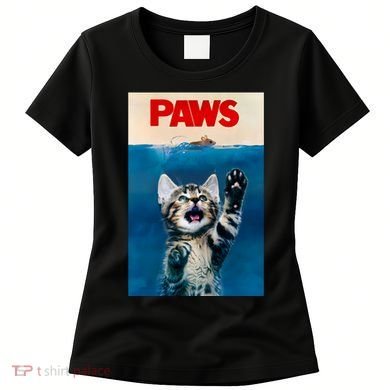 Paws Funny Cat Parody Cat Lover Gift Kitten Shark Mouse Meow Women's T-Shirt