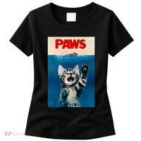 Paws Funny Cat Parody Cat Lover Gift Kitten Shark Mouse Meow Women's T-Shirt thumb 0