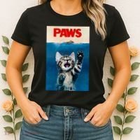 Paws Funny Cat Parody Cat Lover Gift Kitten Shark Mouse Meow Women's T-Shirt thumb 2