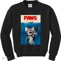 Paws Funny Cat Parody Cat Lover Gift Kitten Shark Mouse Meow Kids Sweatshirt thumb 0