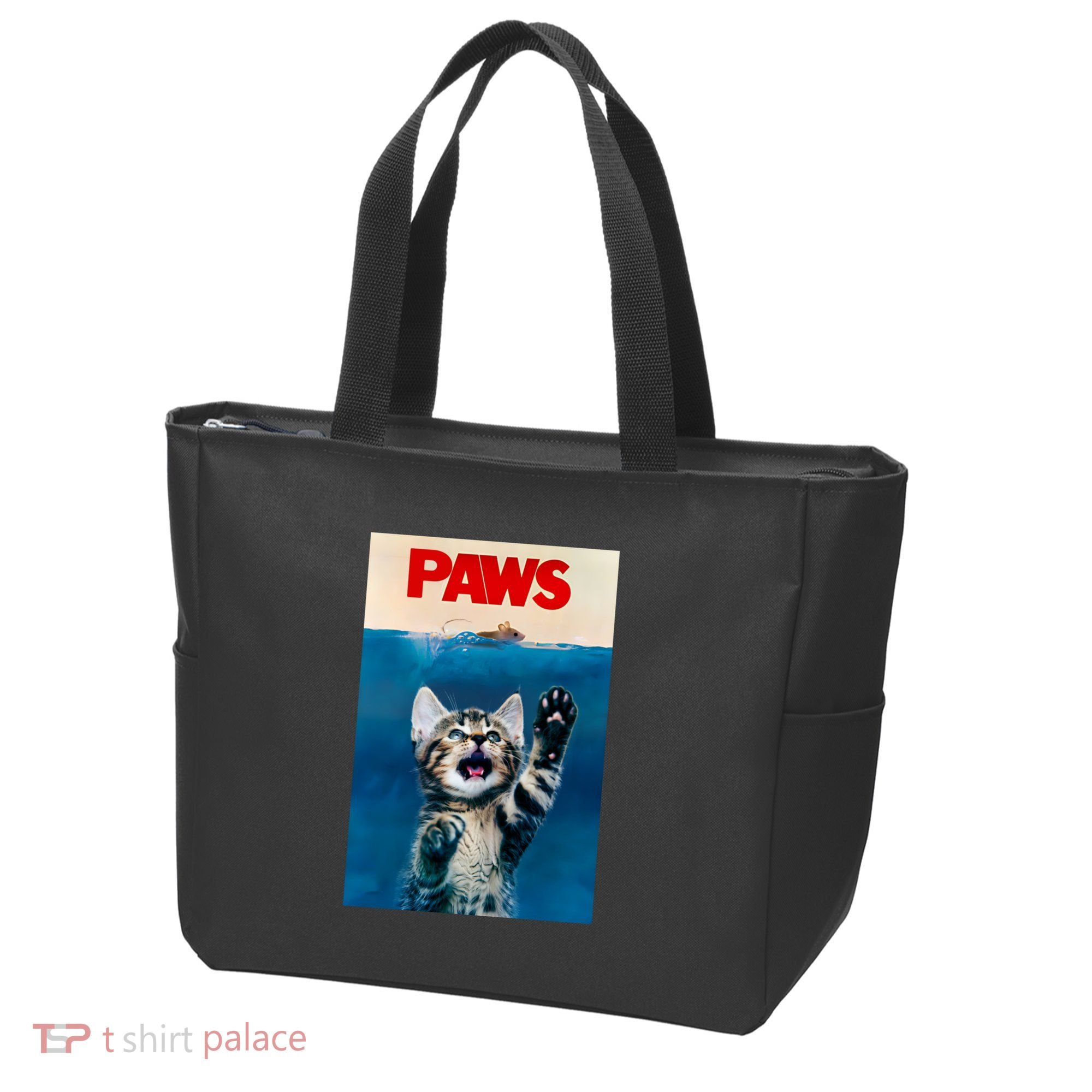 Paws Funny Cat Parody Cat Lover Gift Kitten Shark Mouse Meow Tote Bag