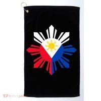 Philippine Flag Cool Gift Pinoy Flag Filipino Funny Gift Pinoy Sun Golf Towel thumb 0