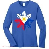 Philippine Flag Cool Gift Pinoy Flag Filipino Funny Gift Pinoy Sun Women's Long Sleeve Shirt thumb 0