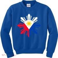 Philippine Flag Cool Gift Pinoy Flag Filipino Funny Gift Pinoy Sun Kids Sweatshirt thumb 0