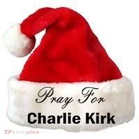Pray For Charlie Kirk Santa Hat thumb 0