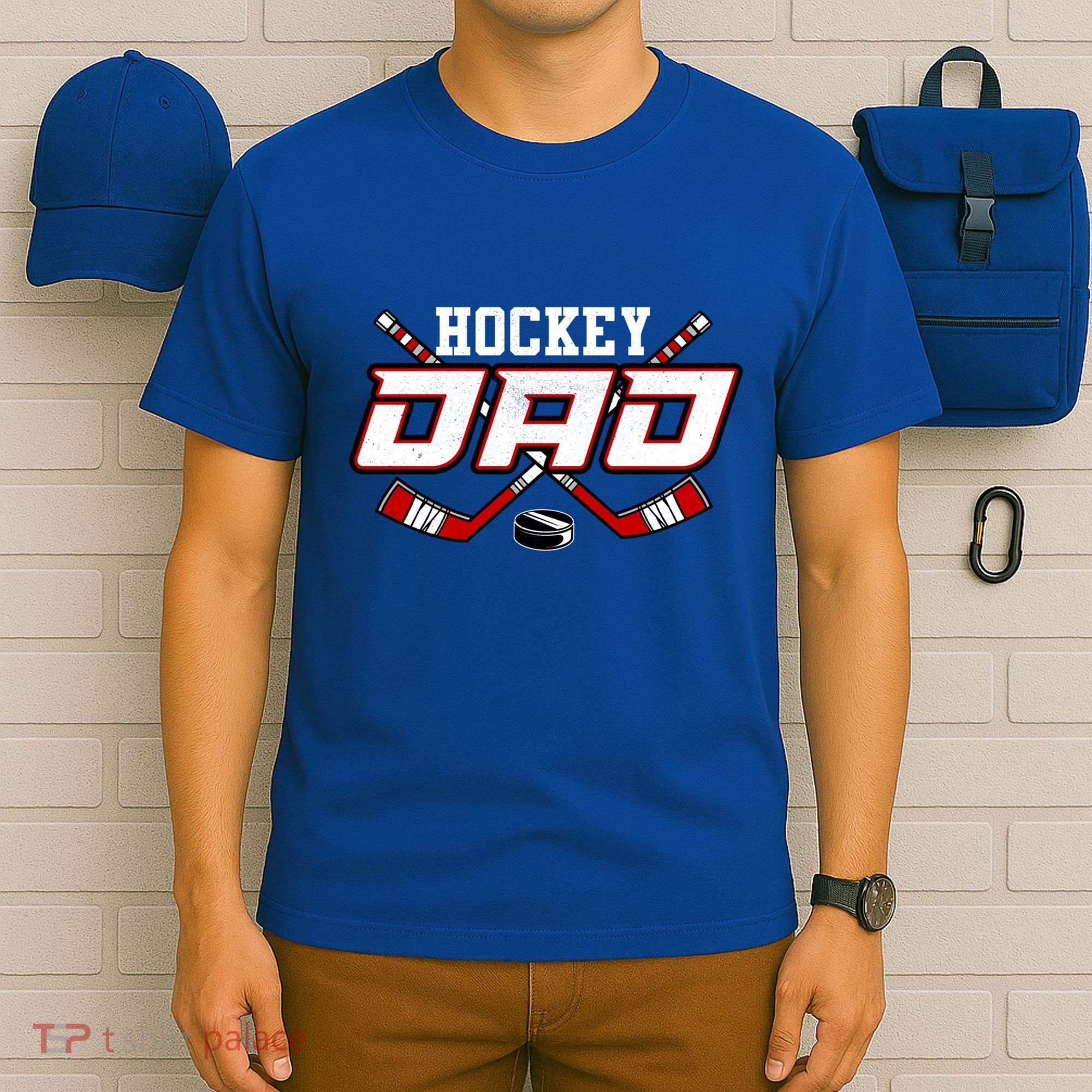 Papa FatherS Day Vintage Hockey Dad Gift T-Shirt