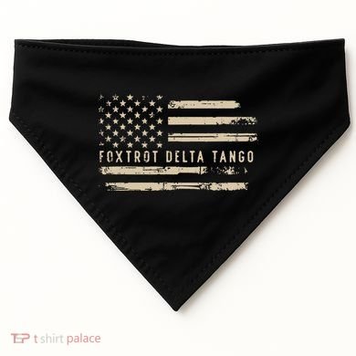 Protest Foxtrot Delta Tango US Flag Resist Women USA-Made Doggie Bandana