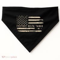 Protest Foxtrot Delta Tango US Flag Resist Women USA-Made Doggie Bandana thumb 0