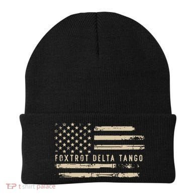 Protest Foxtrot Delta Tango US Flag Resist Women Beanie