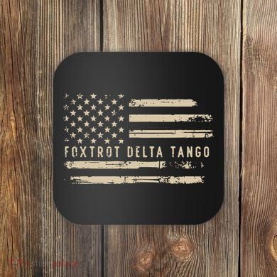 Protest Foxtrot Delta Tango US Flag Resist Women Coaster