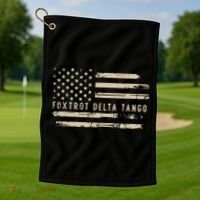 Protest Foxtrot Delta Tango US Flag Resist Women Golf Towel thumb 1