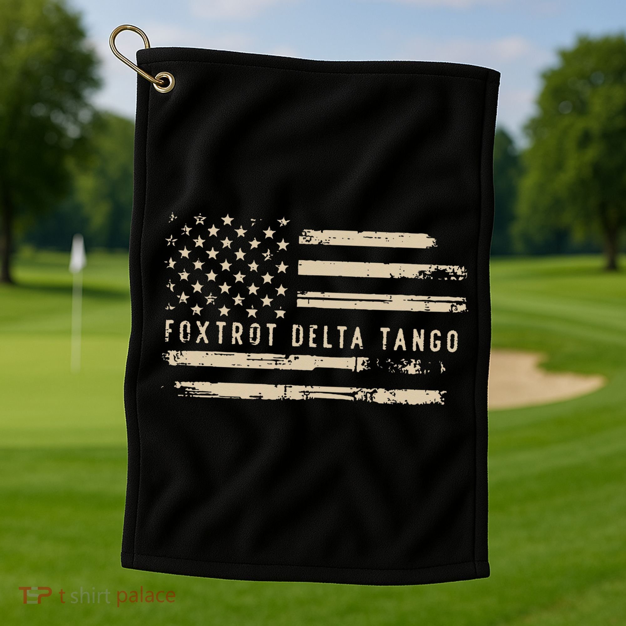 Protest Foxtrot Delta Tango US Flag Resist Women Golf Towel