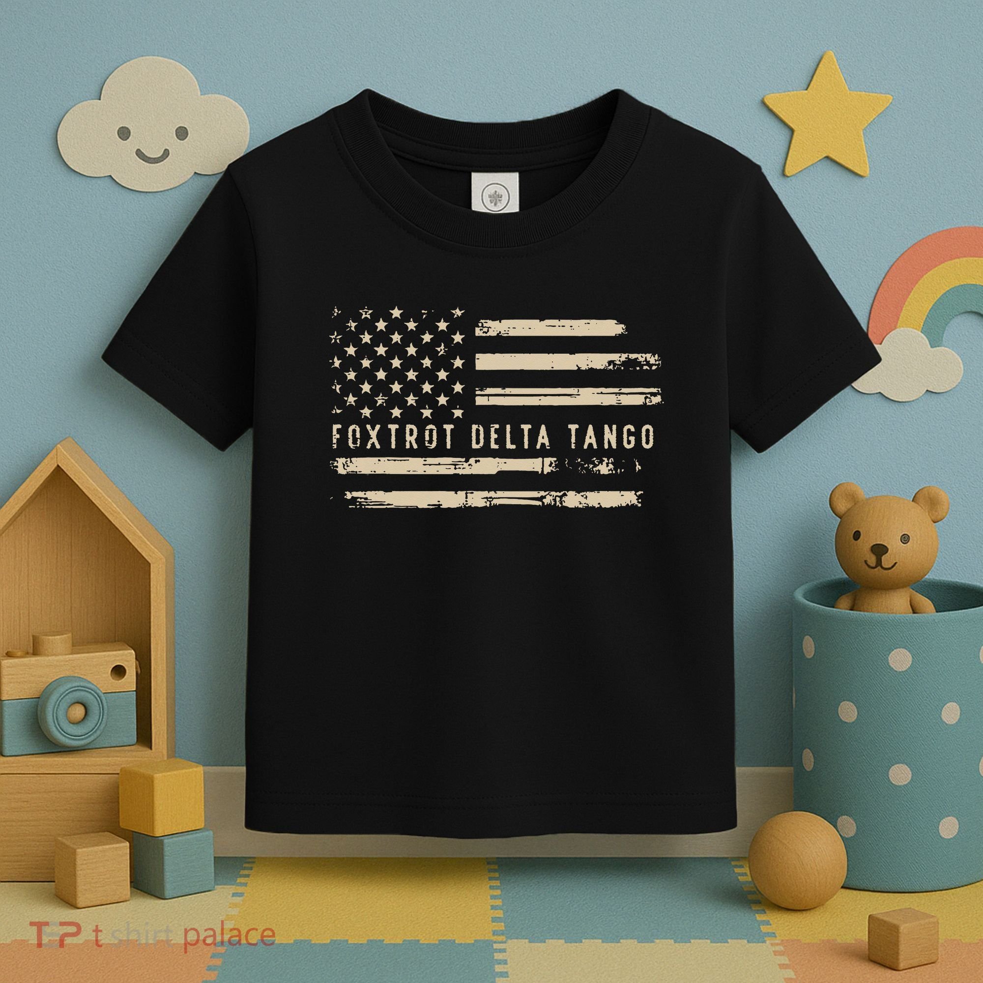 Protest Foxtrot Delta Tango US Flag Resist Women Toddler T-Shirt