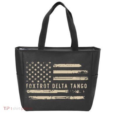 Protest Foxtrot Delta Tango US Flag Resist Women Tote Bag
