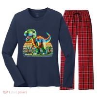 Play! Featuring Dinosaurs Bricks New Women's Long Sleeve Flannel Pajama Set  thumb 0
