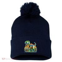 Play! Featuring Dinosaurs Bricks New Pom Pom 12in Knit Beanie thumb 0