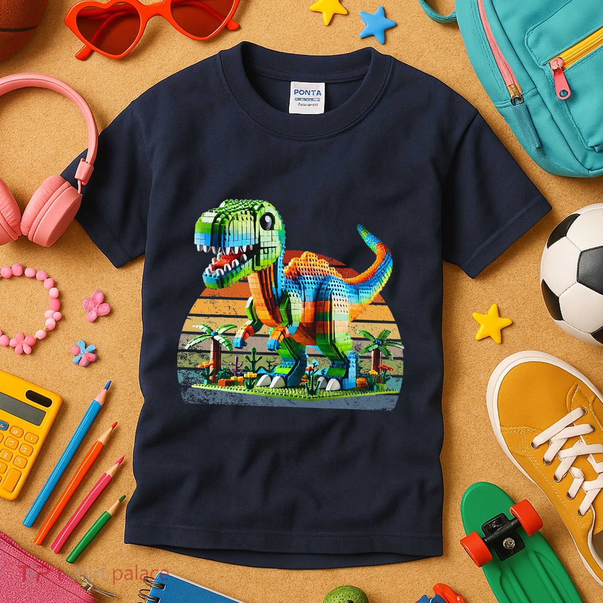 Play! Featuring Dinosaurs Bricks New Kids T-Shirt