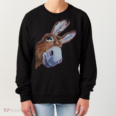 Peachbruh Funny Donkey Art Donkey Head Smile Eagerly Donkey Women's Sweatshirt