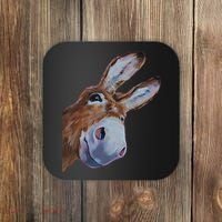 Peachbruh Funny Donkey Art Donkey Head Smile Eagerly Donkey Coaster thumb 0