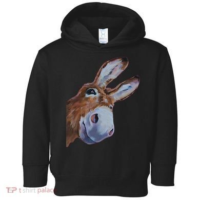 Peachbruh Funny Donkey Art Donkey Head Smile Eagerly Donkey Toddler Hoodie