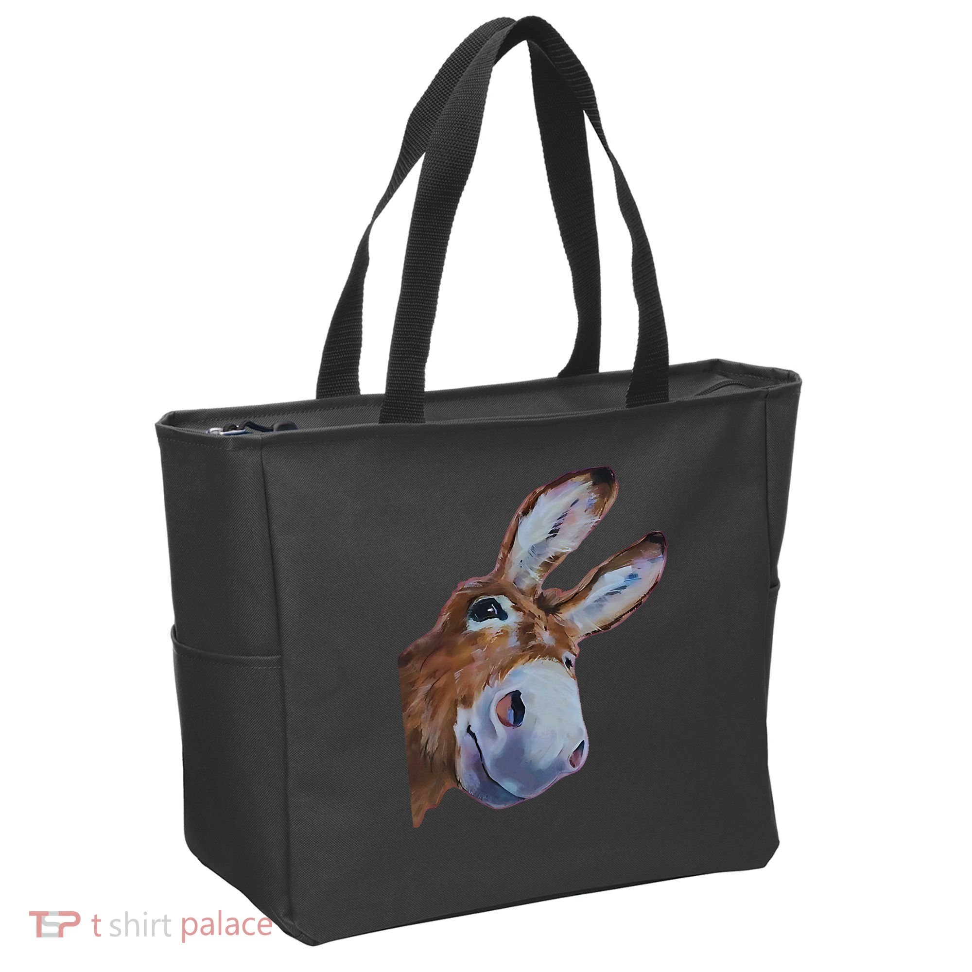 Peachbruh Funny Donkey Art Donkey Head Smile Eagerly Donkey Tote Bag