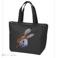 Peachbruh Funny Donkey Art Donkey Head Smile Eagerly Donkey Tote Bag thumb 3