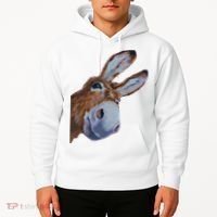 Peachbruh Funny Donkey Art Donkey Head Smile Eagerly Donkey Hoodie thumb 2