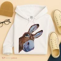 Peachbruh Funny Donkey Art Donkey Head Smile Eagerly Donkey Hoodie thumb 4