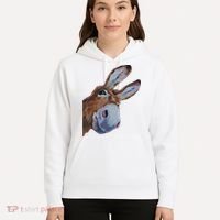 Peachbruh Funny Donkey Art Donkey Head Smile Eagerly Donkey Hoodie thumb 5