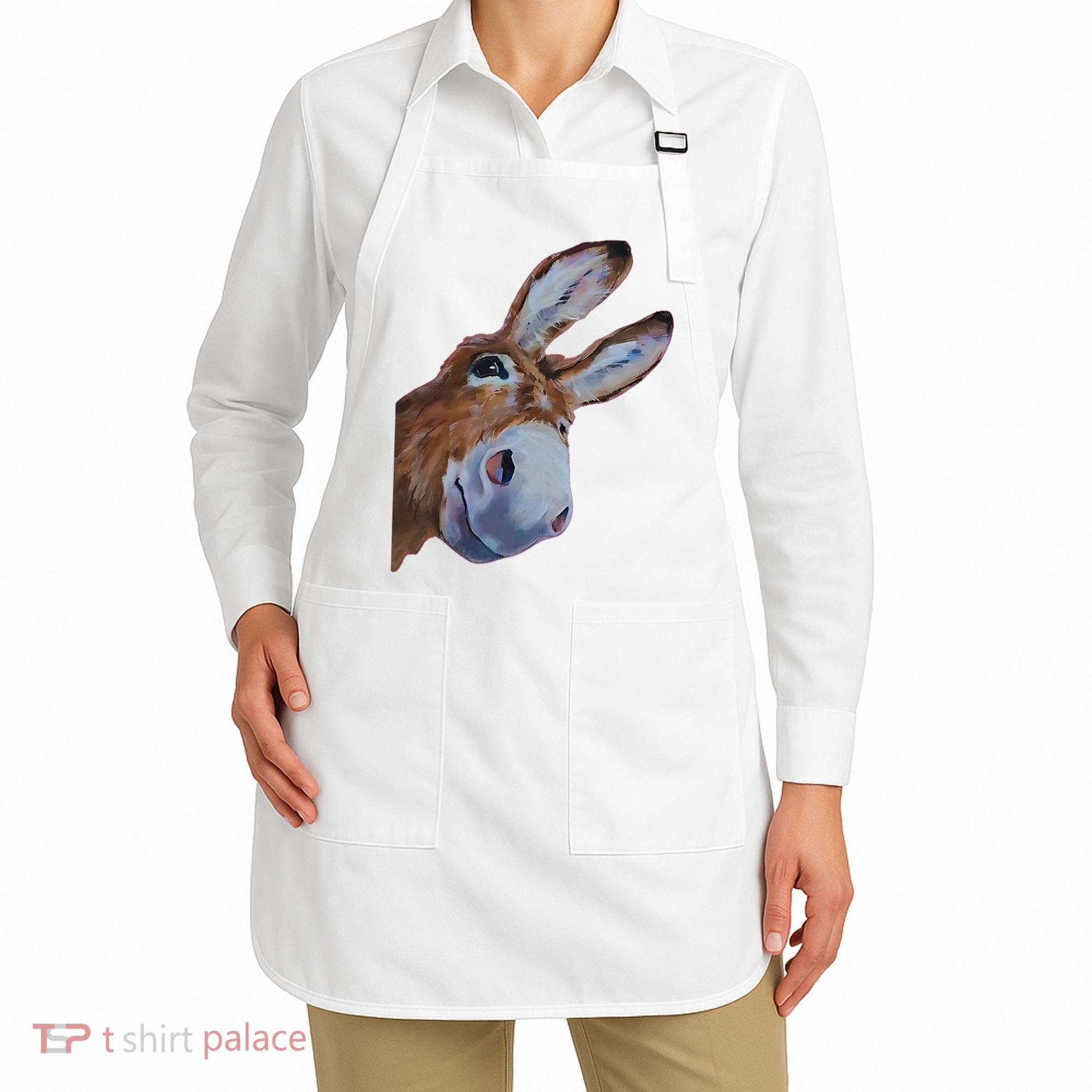 Peachbruh Funny Donkey Art Donkey Head Smile Eagerly Donkey Apron