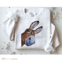 Peachbruh Funny Donkey Art Donkey Head Smile Eagerly Donkey Sweatshirt thumb 2