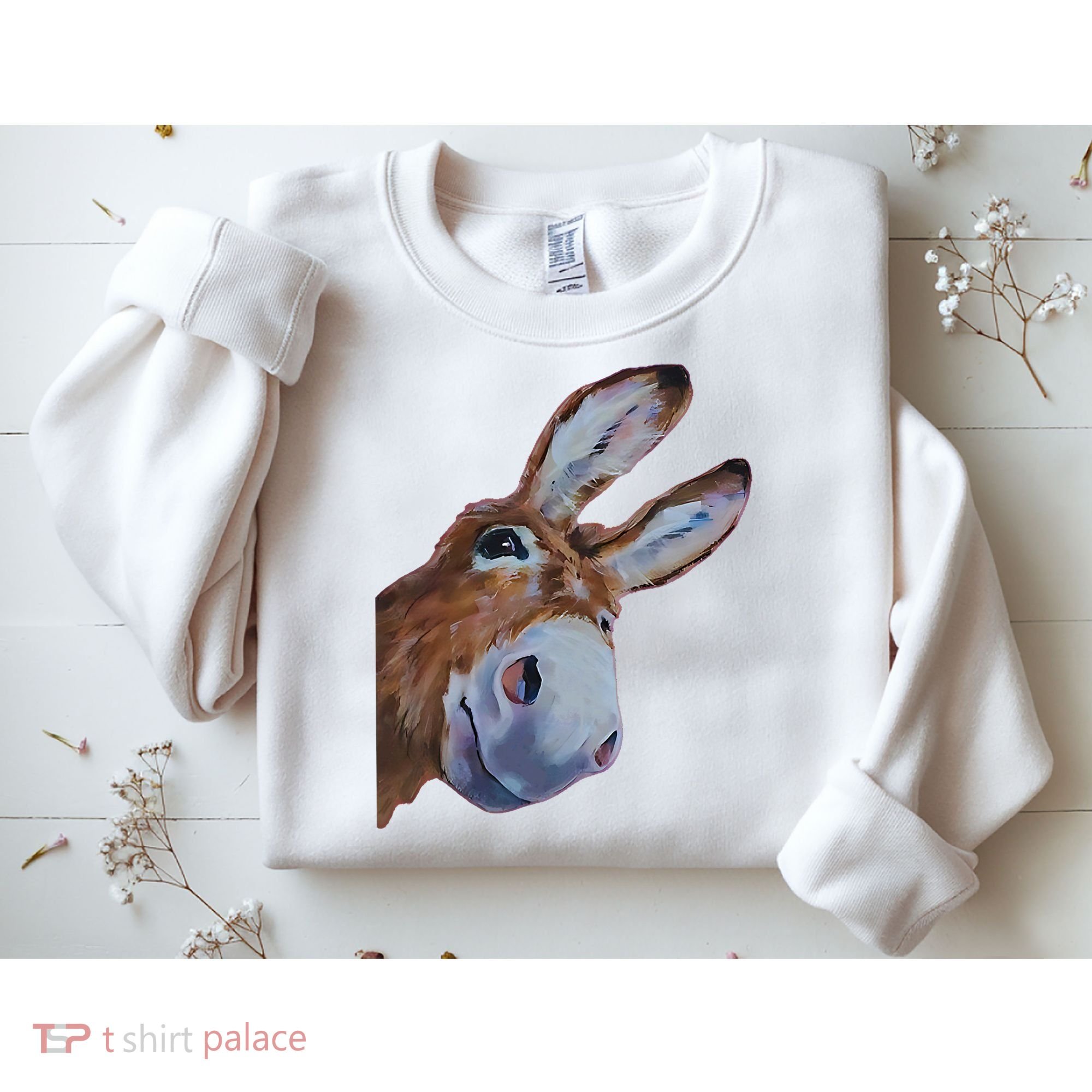Peachbruh Funny Donkey Art Donkey Head Smile Eagerly Donkey Sweatshirt
