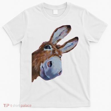 Peachbruh Funny Donkey Art Donkey Head Smile Eagerly Donkey T-Shirt