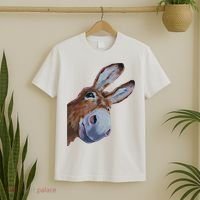 Peachbruh Funny Donkey Art Donkey Head Smile Eagerly Donkey T-Shirt thumb 2