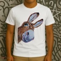 Peachbruh Funny Donkey Art Donkey Head Smile Eagerly Donkey T-Shirt thumb 3