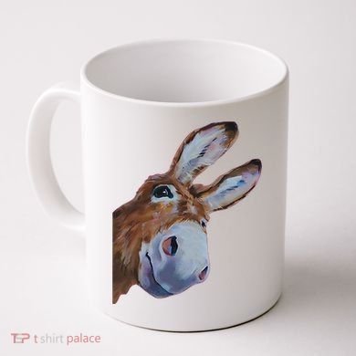 Peachbruh Funny Donkey Art Donkey Head Smile Eagerly Donkey Coffee Mug