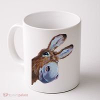 Peachbruh Funny Donkey Art Donkey Head Smile Eagerly Donkey Coffee Mug thumb 0
