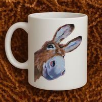 Peachbruh Funny Donkey Art Donkey Head Smile Eagerly Donkey Coffee Mug thumb 2