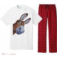 Peachbruh Funny Donkey Art Donkey Head Smile Eagerly Donkey Pajama Set thumb 0