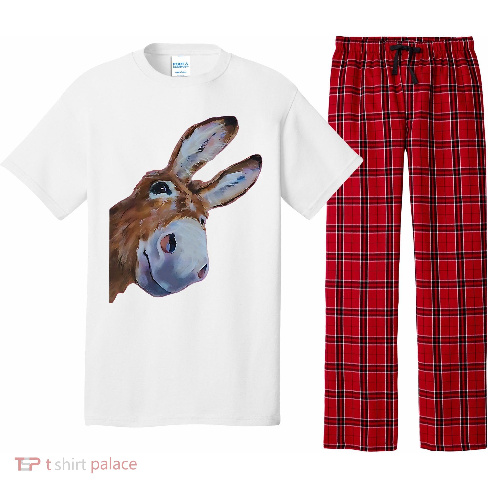 Peachbruh Funny Donkey Art Donkey Head Smile Eagerly Donkey Pajama Set