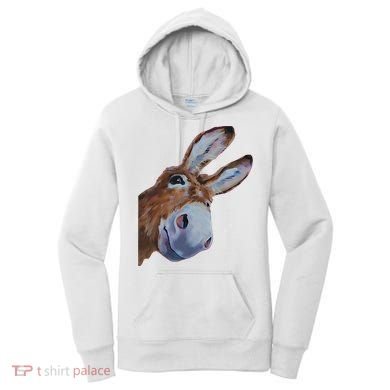 Peachbruh Funny Donkey Art Donkey Head Smile Eagerly Donkey Women's Hoodie