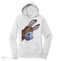 Peachbruh Funny Donkey Art Donkey Head Smile Eagerly Donkey Women's Hoodie thumb 0
