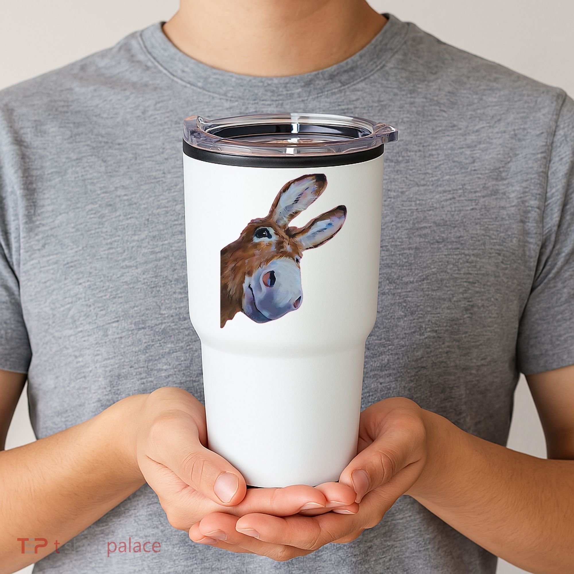 Peachbruh Funny Donkey Art Donkey Head Smile Eagerly Donkey Tumbler