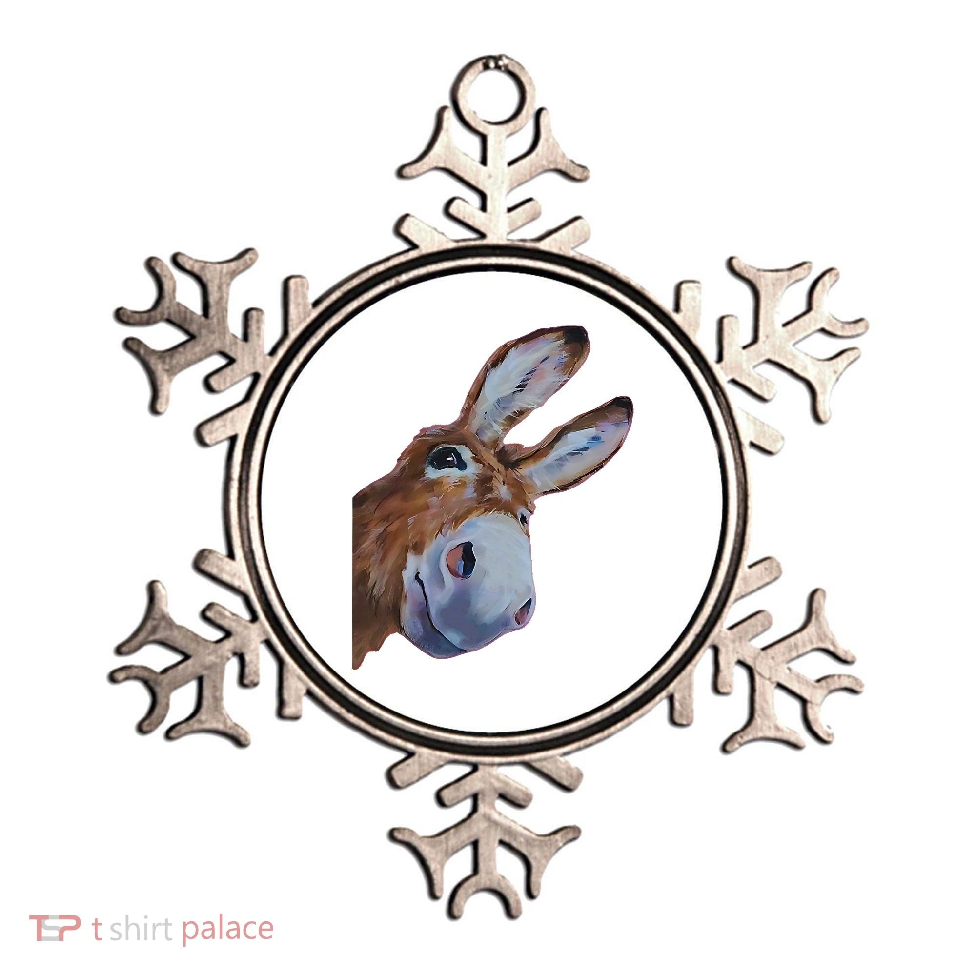 Peachbruh Funny Donkey Art Donkey Head Smile Eagerly Donkey Ornament
