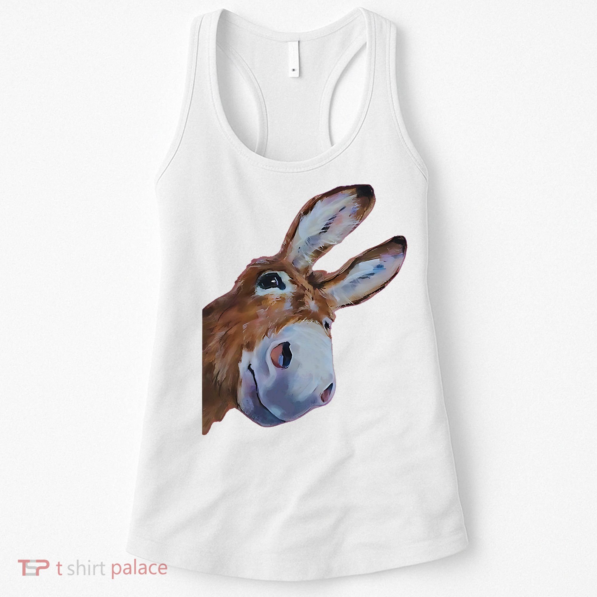 Peachbruh Funny Donkey Art Donkey Head Smile Eagerly Donkey Women's Tank Top