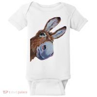 Peachbruh Funny Donkey Art Donkey Head Smile Eagerly Donkey Baby Bodysuit thumb 0