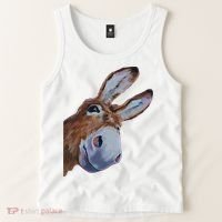 Peachbruh Funny Donkey Art Donkey Head Smile Eagerly Donkey Tank Top thumb 2