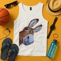 Peachbruh Funny Donkey Art Donkey Head Smile Eagerly Donkey Tank Top thumb 4